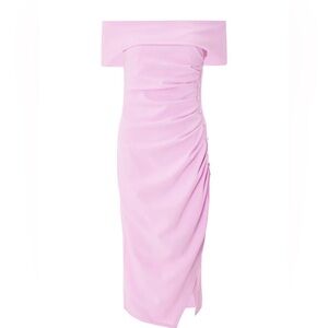 Quiz Women's Scuba Crepe Bardot
Midi Dress With Button Detail